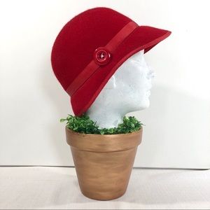 Red felt vintage looking hat